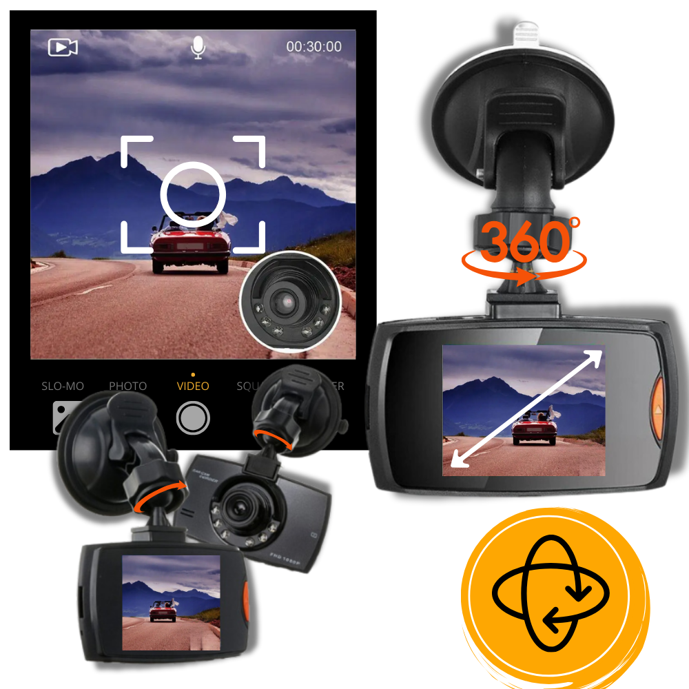Câmera de bordo Topunion, enregistreur de conduite inteligente HD 1080p com duas câmeras para veículos.