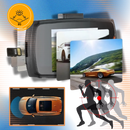 Câmera de vídeo para veículos Topunion, gravador inteligente HD 1080p com duas lentes para registro de condução.