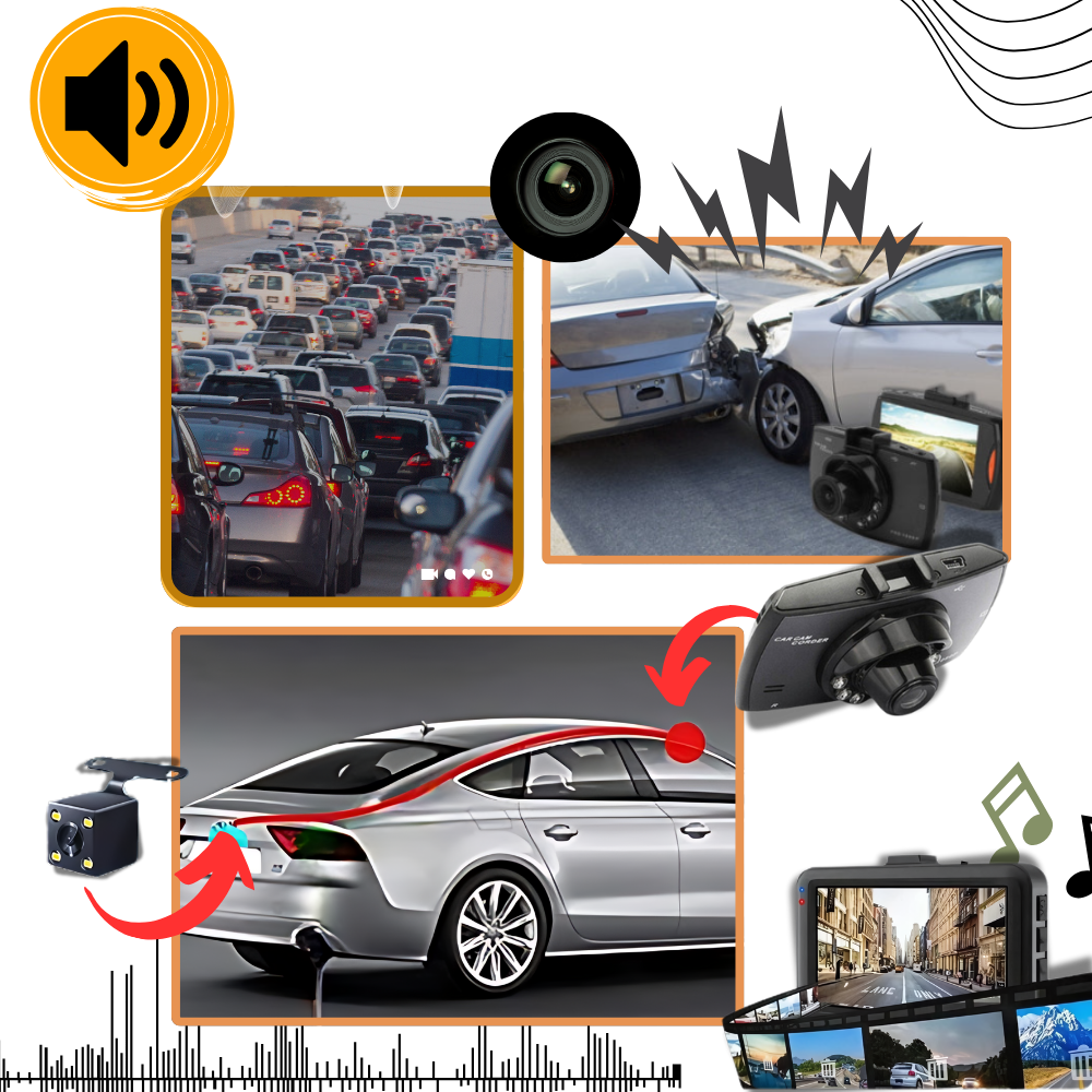 Câmera de carro Topunion, gravador de condução inteligente HD 1080p com dupla câmera para veículos, gravação clara e automática