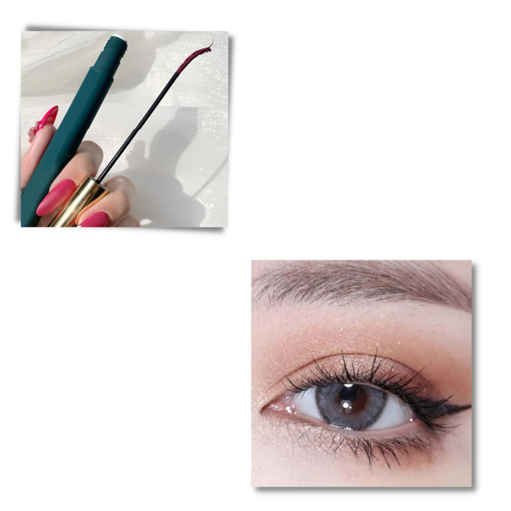 Máscara de cílios fina à prova d'água da Totoka, cosméticos, com acabamento preto e resistente na imagem.