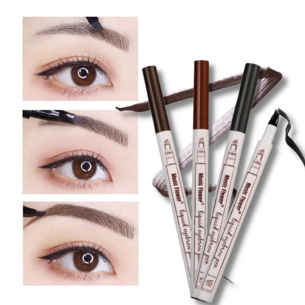 Stylo microblading impermeável à água da marca Totoka, cosméticos de maquiagem para sobrancelhas, na cor preta.