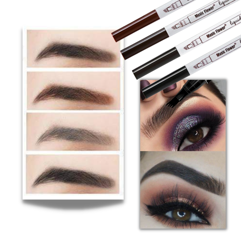 Stylo microblading impermeável à água da marca Totoka, cosmetico preto para design de sobrancelhas duradouro.