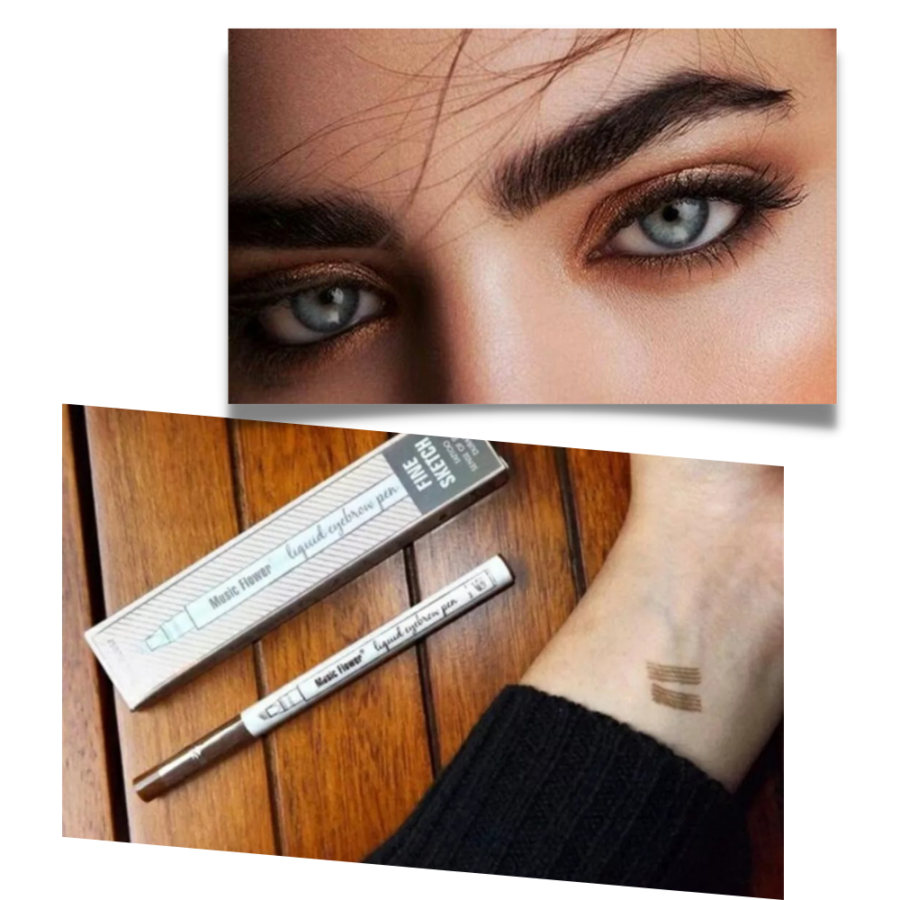 Caneta microblading impermeável à água da marca Totoka, cosméticos pretos para preenchimento de sobrancelhas.