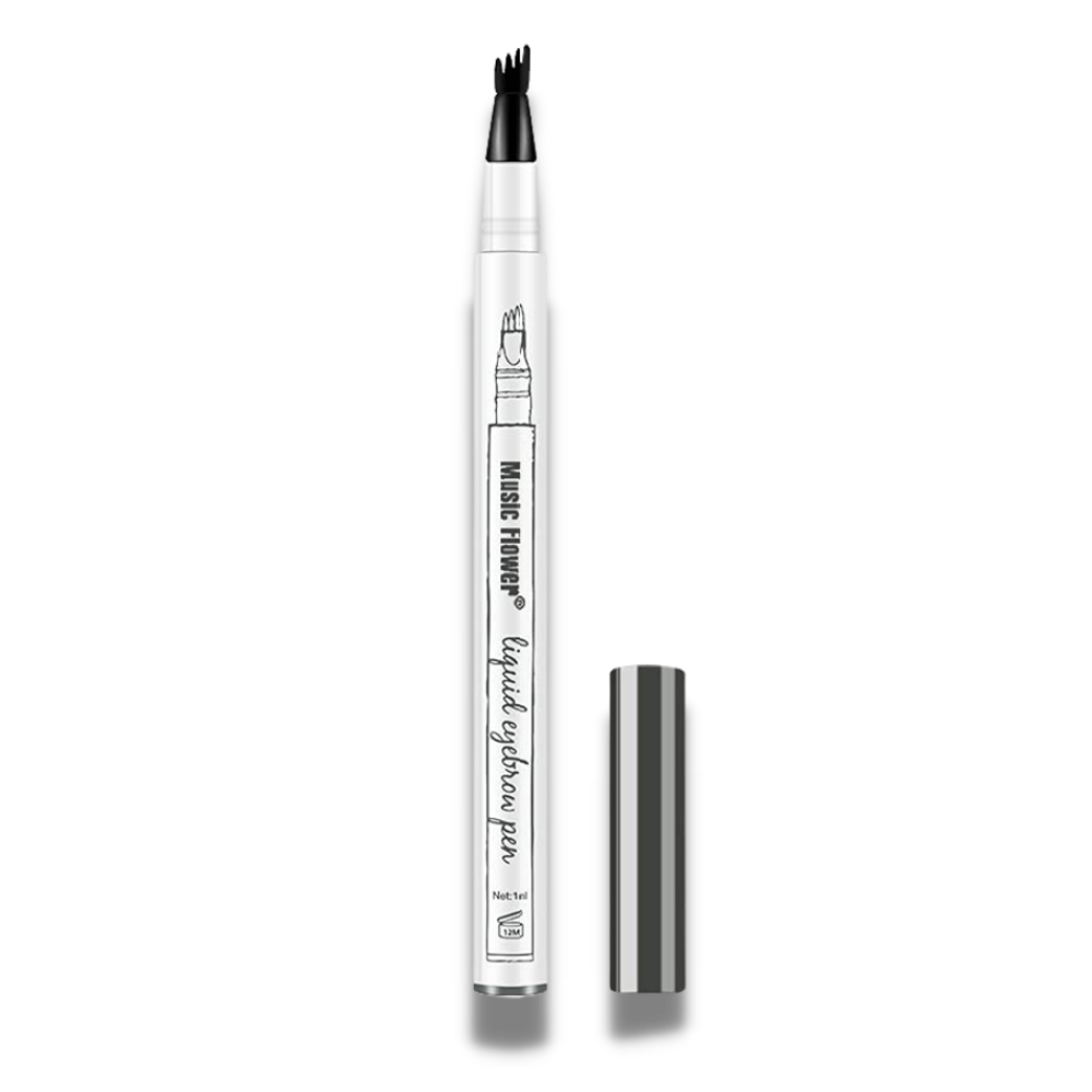 Stylo microblading impermeável à água da marca Totoka, com acabamento preto para maquiagem de sobrancelhas duradoura.