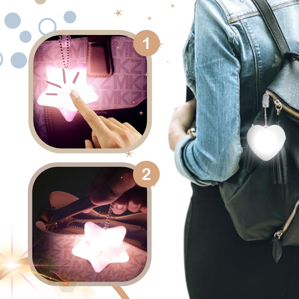 Luz de saco ativada por toque da Hokarua, lâmpada portátil para iluminar bolsas com controle sensível ao toque.