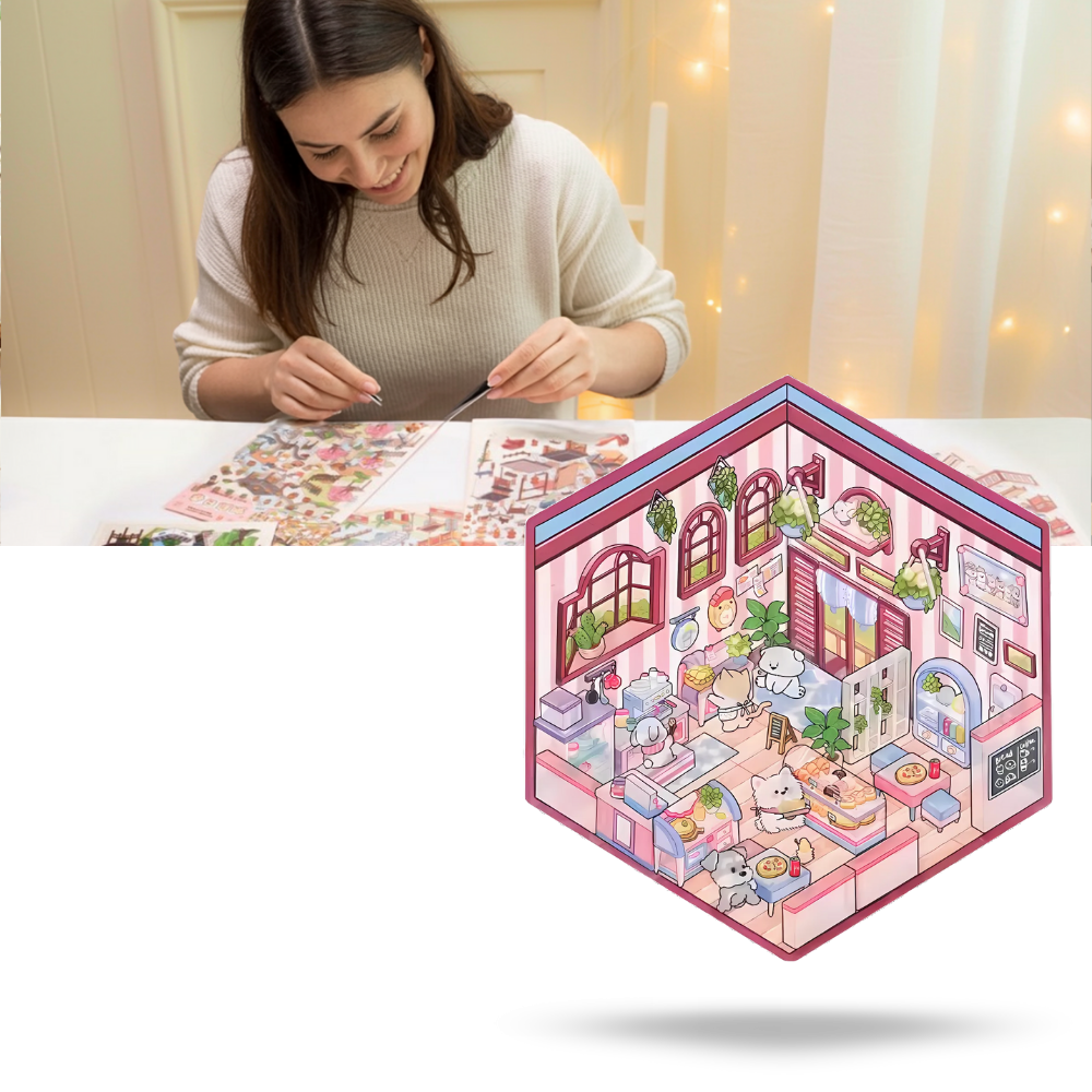 Autocolantes pastel de cenas criativas, ideal para projetos de lazer criativo, da marca Toy Clearance!