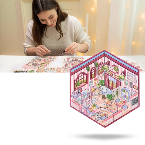 Autocolantes pastel de cenas criativas, ideal para projetos de lazer criativo, da marca Toy Clearance!