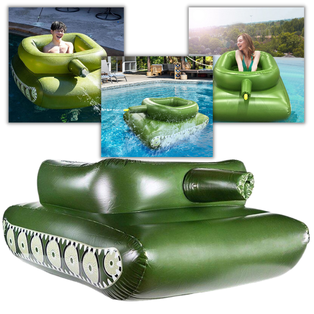 Acessório inflável de tanque de guerra para piscina da Toy Life Inc, ideal para diversão na água e brincadeiras aquáticas.