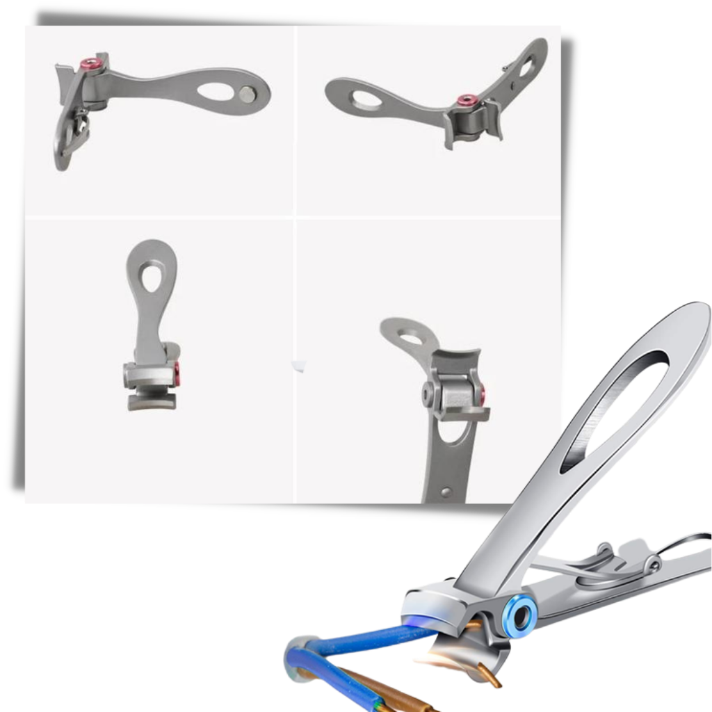 Tesoura de unhas Toyfunny em aço inoxidável com grande abertura, ideal para corte preciso de unhas e cuidados com a beleza.