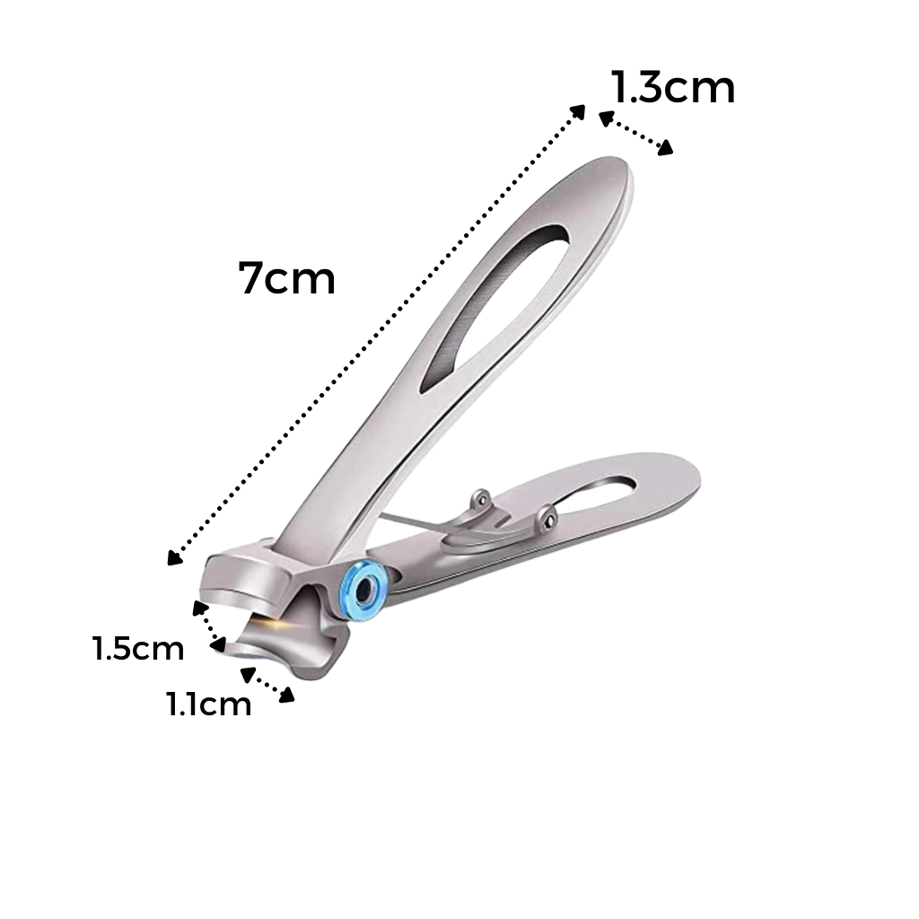 Corte unhas Toyfunny em aço inoxidável com grande abertura, ferramenta de cosméticos preta para cuidado das unhas.