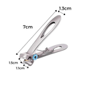 Corte unhas Toyfunny em aço inoxidável com grande abertura, ferramenta de cosméticos preta para cuidado das unhas.