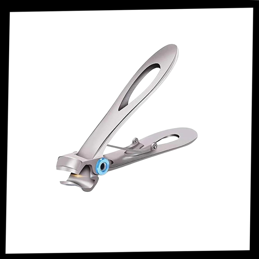 Cortador de unhas Toyfunny em aço inoxidável com grande abertura, ideal para cuidados de beleza e higiene pessoal.