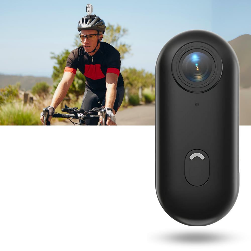 Objetiva para câmera de ação Trail Pro da Sjcam, mostrada na imagem, ideal para filmagens ao ar livre e aventuras esportivas.