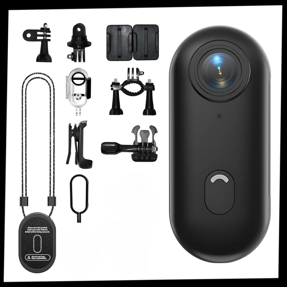 Pacote de câmera de ação Trail Pro da Sjcam, com lente e acessórios para captura de imagens em atividades ao ar livre.