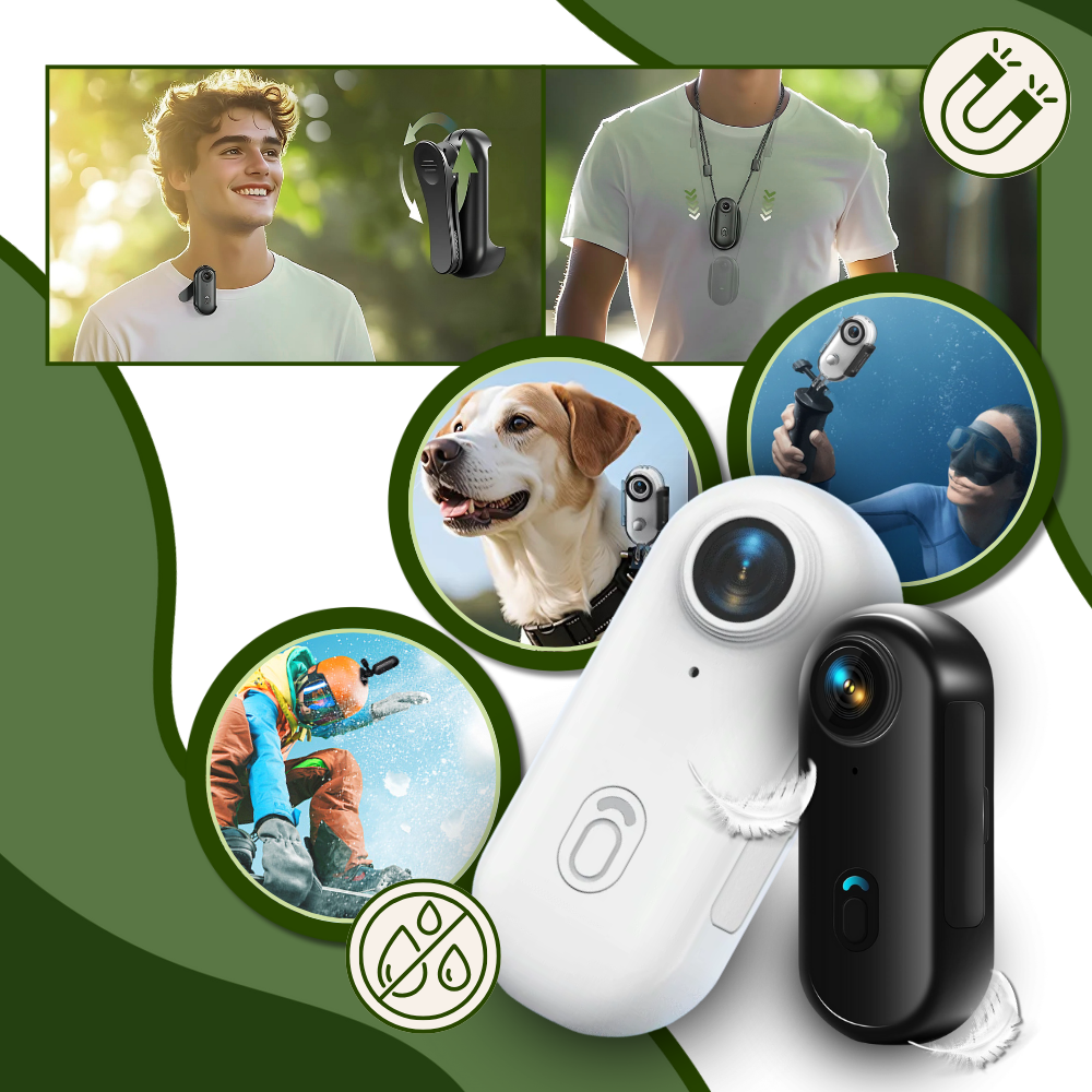 Imagem da câmera esportiva Trail Pro da Sjcam, capturando vídeos de ação com lente grande angular, resistente e compacta.