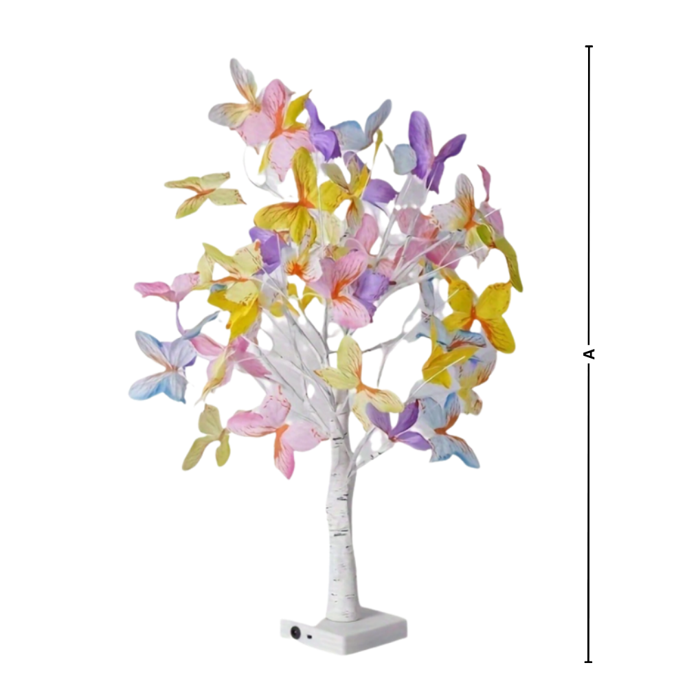 Árvore luminosa de interior com flores artificiais e luzes de fada, decorativa e iluminada, da marca Mimo Tech