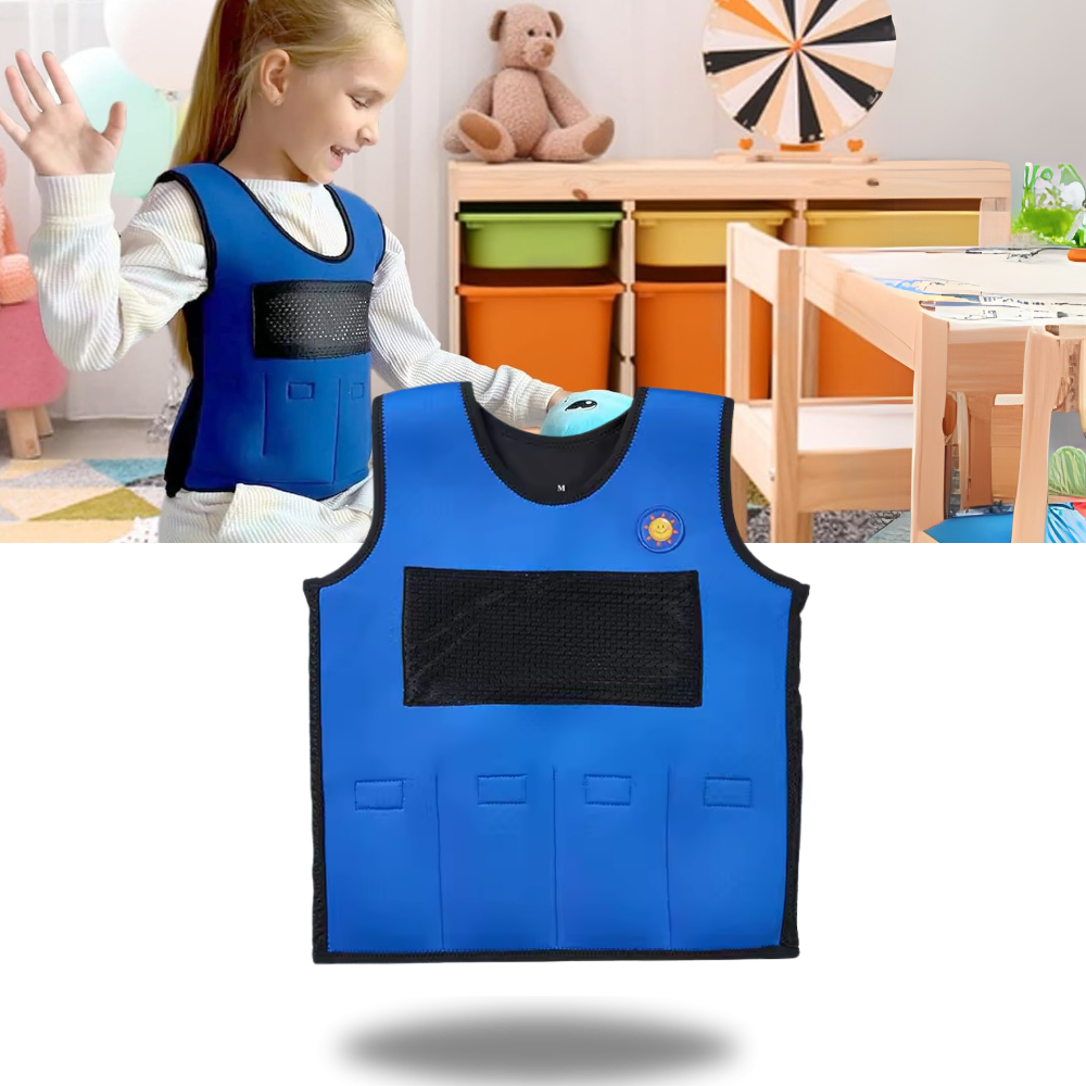 Colete de compressão sensorial FlagHouse para apoio tranquilizador, vestuário de atividades ao ar livre.