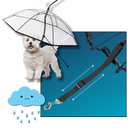 Coleira de guarda-chuva transparente para cachorro da Mewmewcat, com design fácil de controlar e proteção contra chuva.