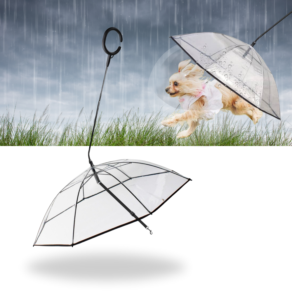 Laisse transparente para cachorro com guarda-chuva, acessório para proteção contra chuva, marca Mewmewcat.