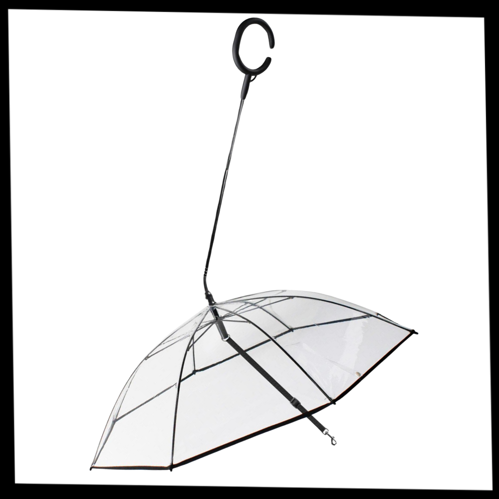 Corda de passeio transparente para cachorro da marca Mewmewcat, com guarda-chuva de proteção contra chuva para cães.