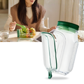Bocal transparente da Aladdin para salada com abertura lateral, ideal para armazenamento de alimentos e preparação de refeições.