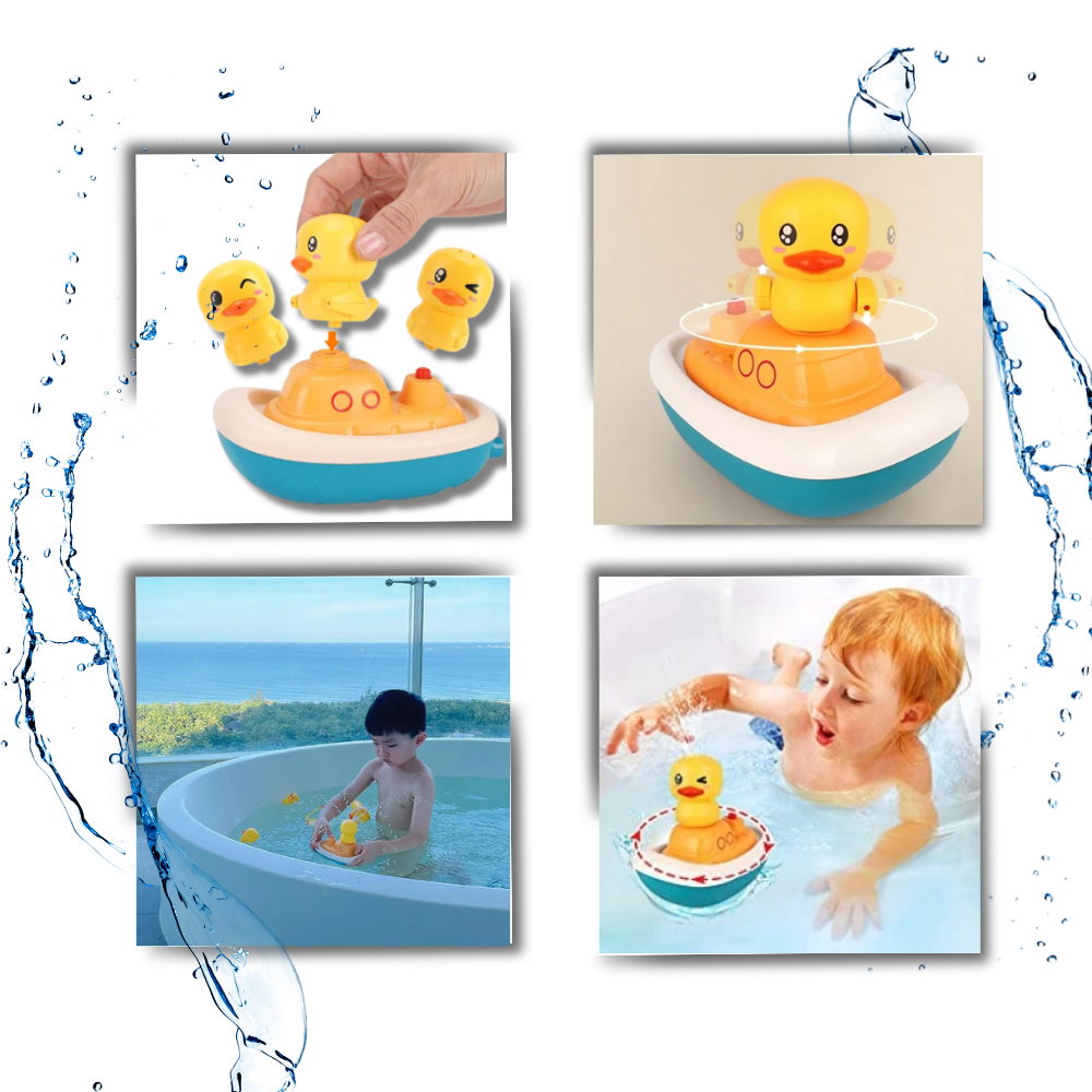 Brinquedos de banho canards interativos da marca Ktnajol, incluindo brinquedos que espirram água para diversão na hora do banho.
