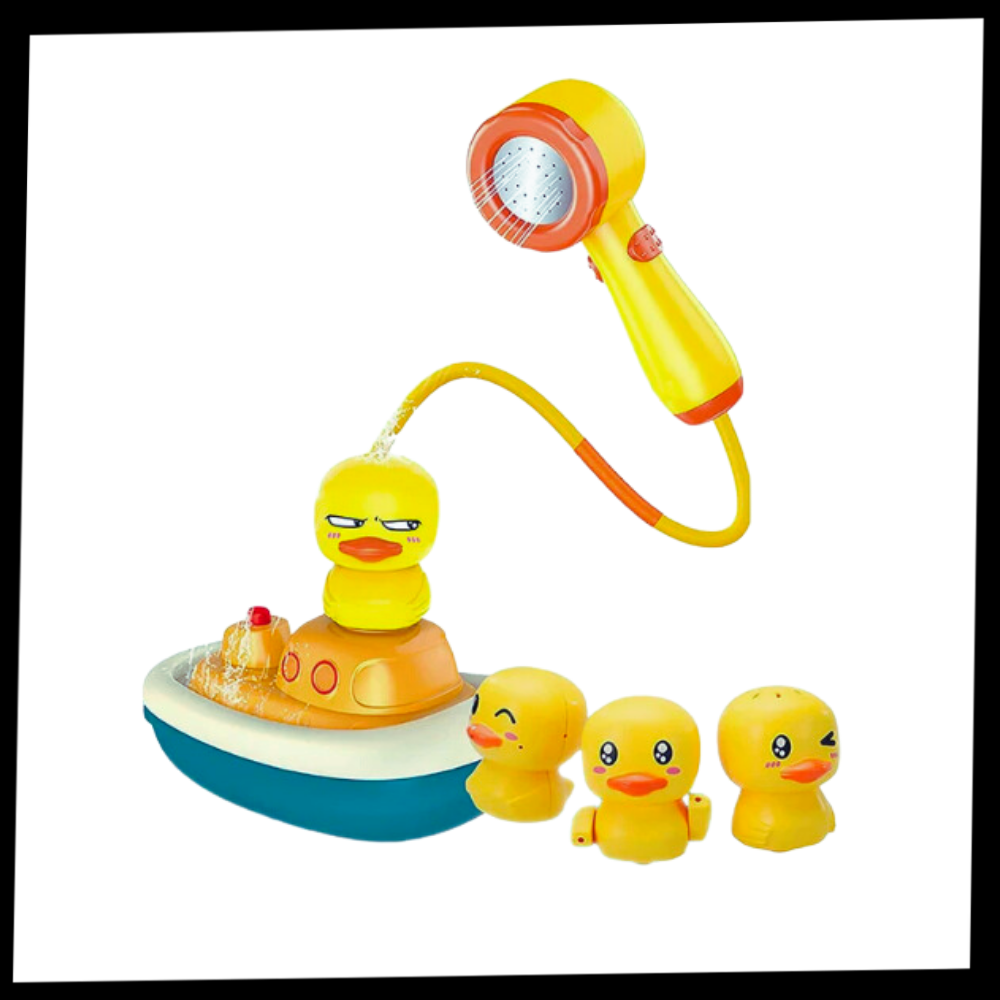 Pacote de brinquedos de banho com patinhos e ducha da Ktnajol, brinquedos coloridos para banho de crianças.