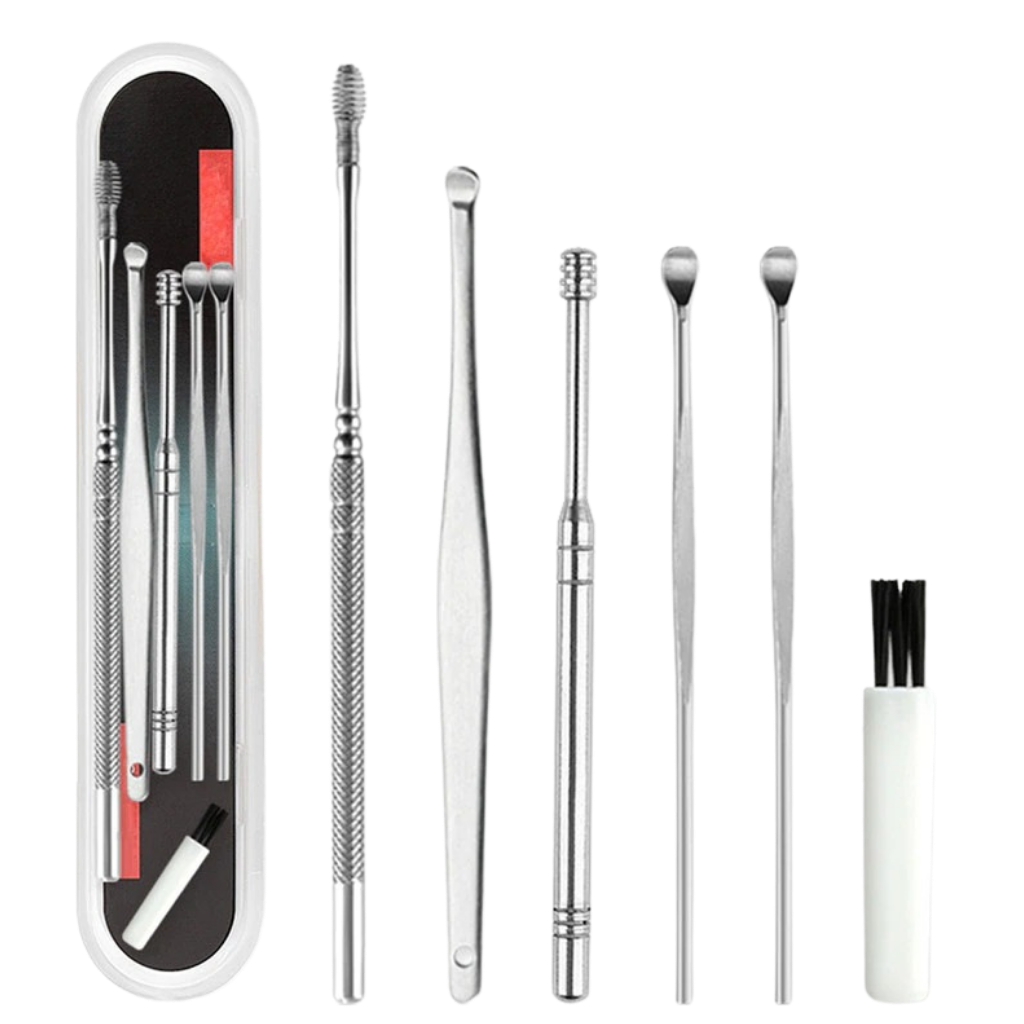 Conjunto de ferramentas em aço inoxidável para limpeza de ouvidos, produto para cuidado pessoal da marca Tsv.
