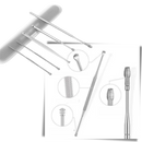 Conjunto de ferramentas em aço inox para cuidado e limpeza de ouvidos, com diferentes instrumentos de higiene da marca Tsv.