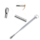 Conjunto de ferramentas em aço inoxidável para cuidado e limpeza de orelhas, marca Tsv, com diferentes instrumentos.
