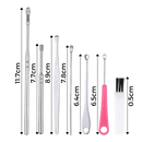 Conjunto de ferramentas em aço inoxidável para cuidado de ouvidos, ideal para limpeza segura e eficiente.