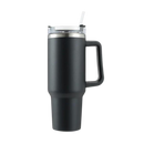 Caneca grande para carro Kowaku com alça preta, resistente e de capacidade elevada, ideal para bebidas durante viagens.