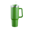 Caneca grande para carro da Kowaku com alça, capacidade ampla e design em verde, ideal para bebidas em viagens.