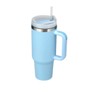 Caneca grande para carro Kowaku com alça, design leve azul, utensílios de arte de mesa para viagens e uso diário.