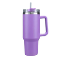 Caneca grande para carro da Kowaku com alça, capacidade elevada, design em roxo claro, ideal para viagens e uso diário.