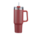 Caneca grande para carro Kowaku com alça, capacidade elevada, cor vermelha, ideal para viagens e uso diário.