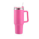Caneca grande de capacidade para carro com alça, marca Kowaku, estilo artístico, cor vermelha rosada, ideal para viagens.