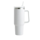 Caneca grande para carro Kowaku com alça, térmica, de capacidade elevada, em branco, ideal para viagens e uso diário.