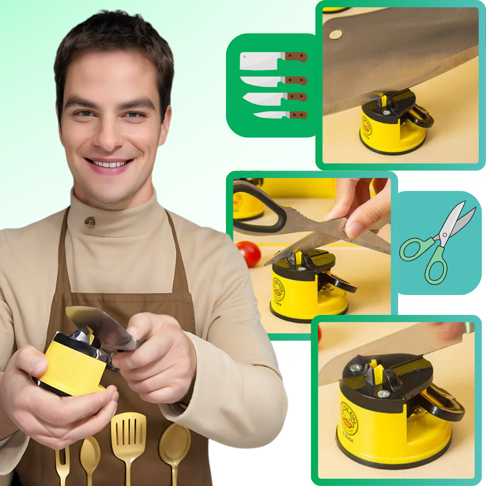 Afiador de facas elétrico Boajf com lâmina de tungstênio para corte preciso e duradouro, ideal para utensílios de cozinha.