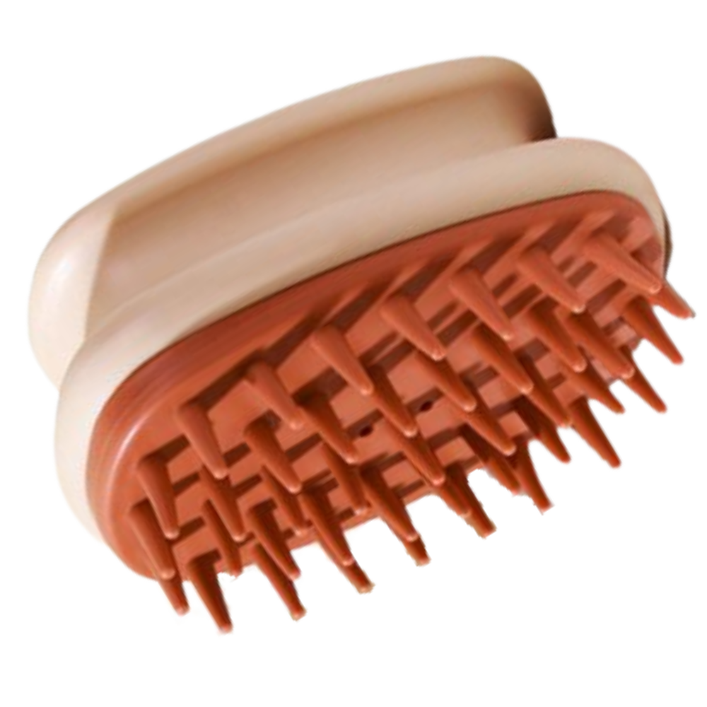 Escova de massagem Tureclos para couro cabeludo, com cerdas para relaxamento e estímulo capilar.