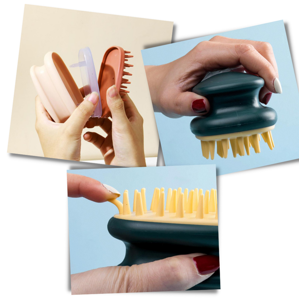 Escova de massagem Tureclos para couro cabeludo, com cerdas de relaxamento, ideal para estimular e aliviar o couro cabeludo.