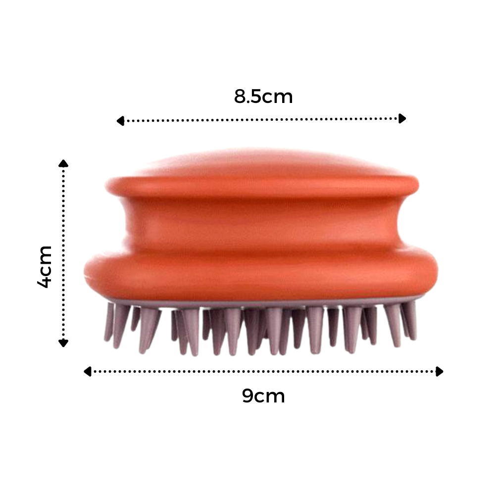 Escova de massagem Tureclos para couro cabeludo, com cerdas macias para relaxamento e cuidado capilar.