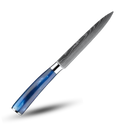 Couteau japonais Bleu Atlantique Turwho, 13 cm, utensílio de cozinha para trancher, lâmina afiada e design elegante.