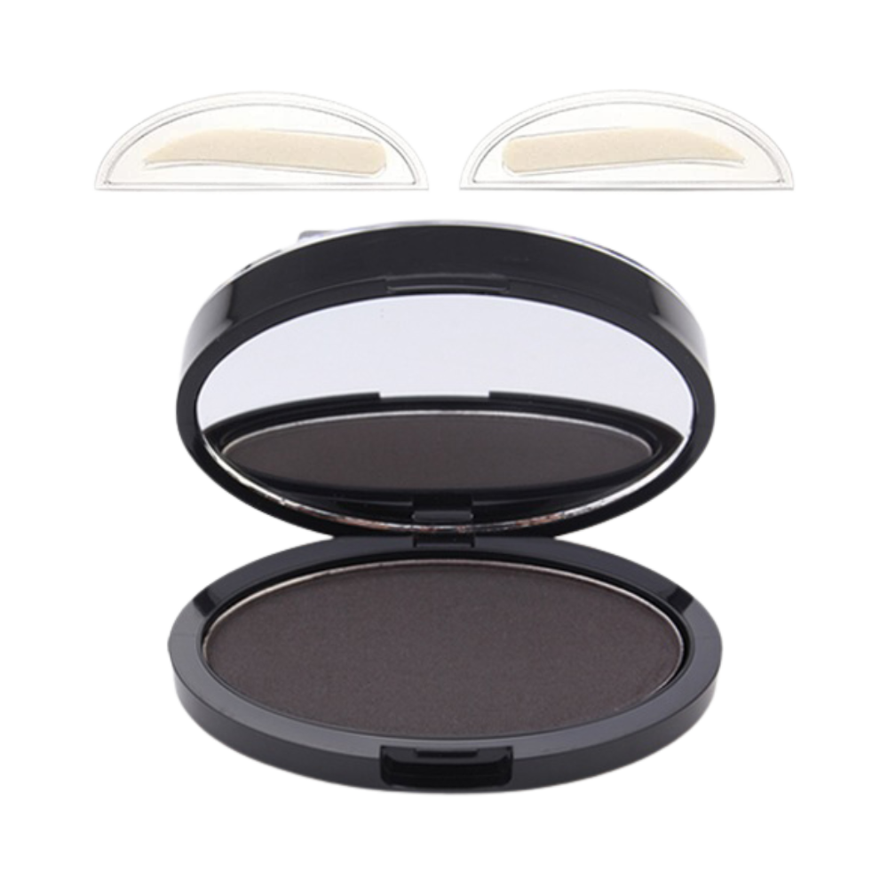 Tampon à sourcils elegante da Tv Time Direct, cor marrom escuro, com curvas para definição natural das sobrancelhas.