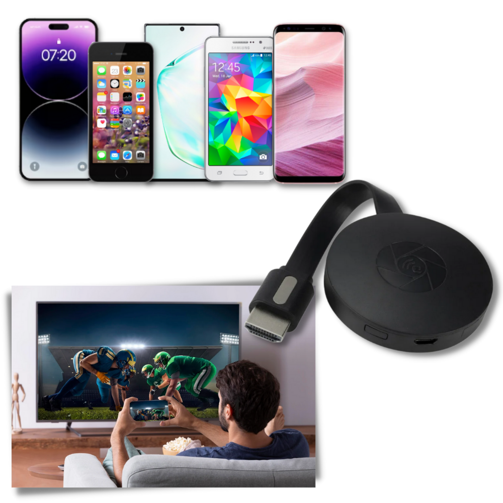 Adaptador HDMI Ztgd para projeção de tela de telefone, compatível com TV, ideal para jogos e streaming de vídeo.