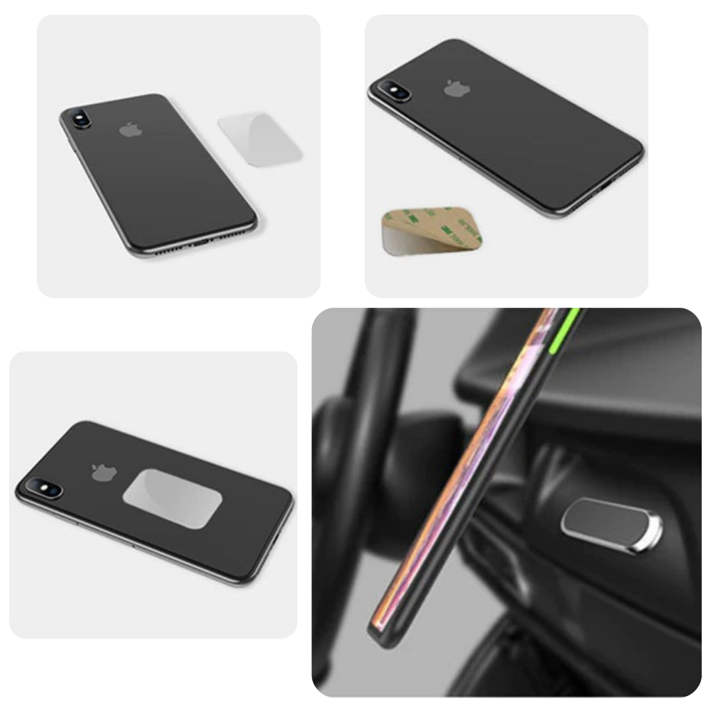 Suporte magnético preto para telefone Tvc-Mall Uk, compacto e portátil, ideal para fixar smartphones em suporte de telefonia.