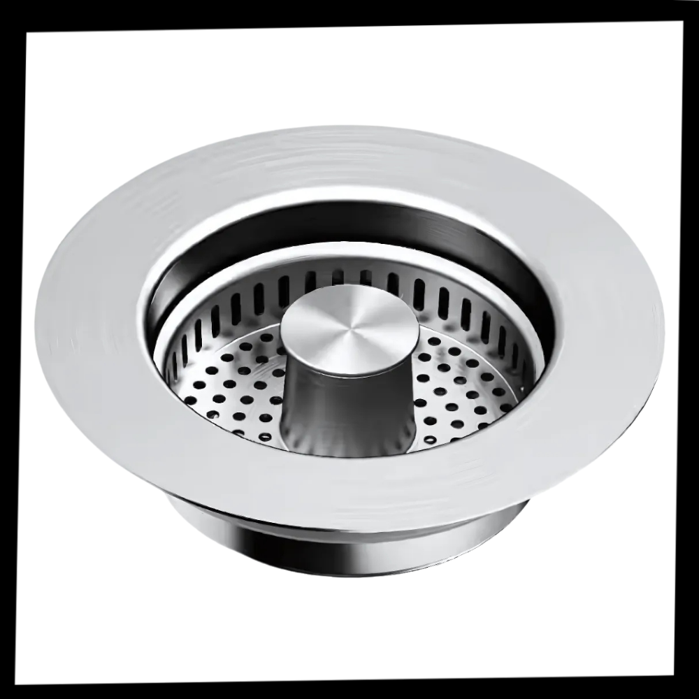 Crépine d'évier en acier inoxydable multifonctions de la marque Twinkseal, pièce de plomberie robuste et durable.
