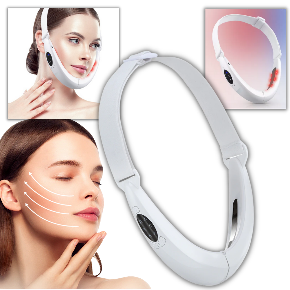 Massageador facial em forma de V da U-Kiss, ideal para massagem e relaxamento facial, com design ergonômico e confortável.