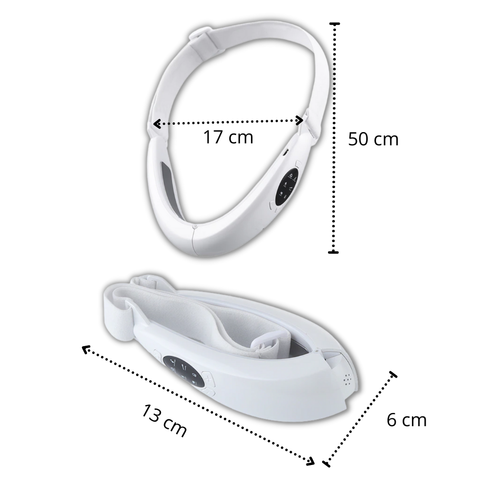 Masseur facial em forma de V da U-Kiss para massagem e relaxamento facial, com design ergonômico e suave ao toque.