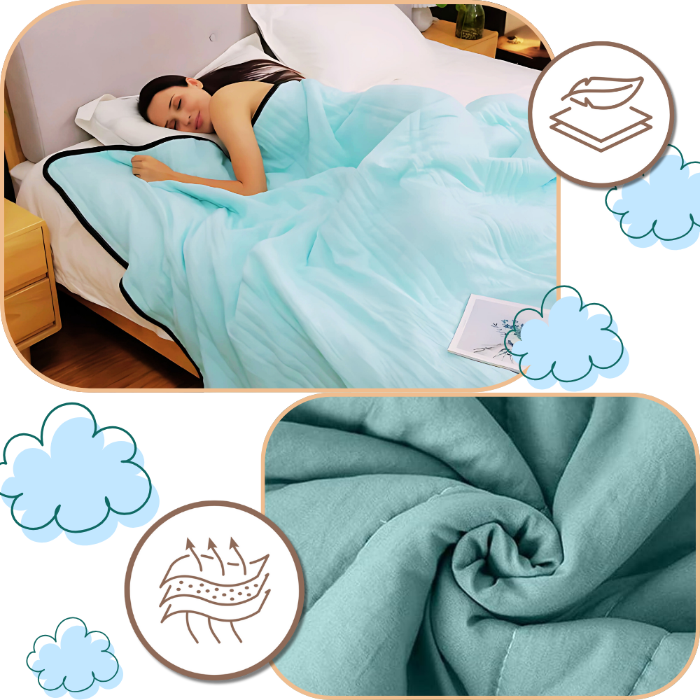 Cobertor Dadatutu de alta tecnologia, leve e refrescante, ideal para relaxamento e conforto na sua cama ou sofá.